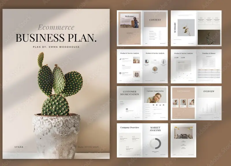 a brochure with a cactus in a pot