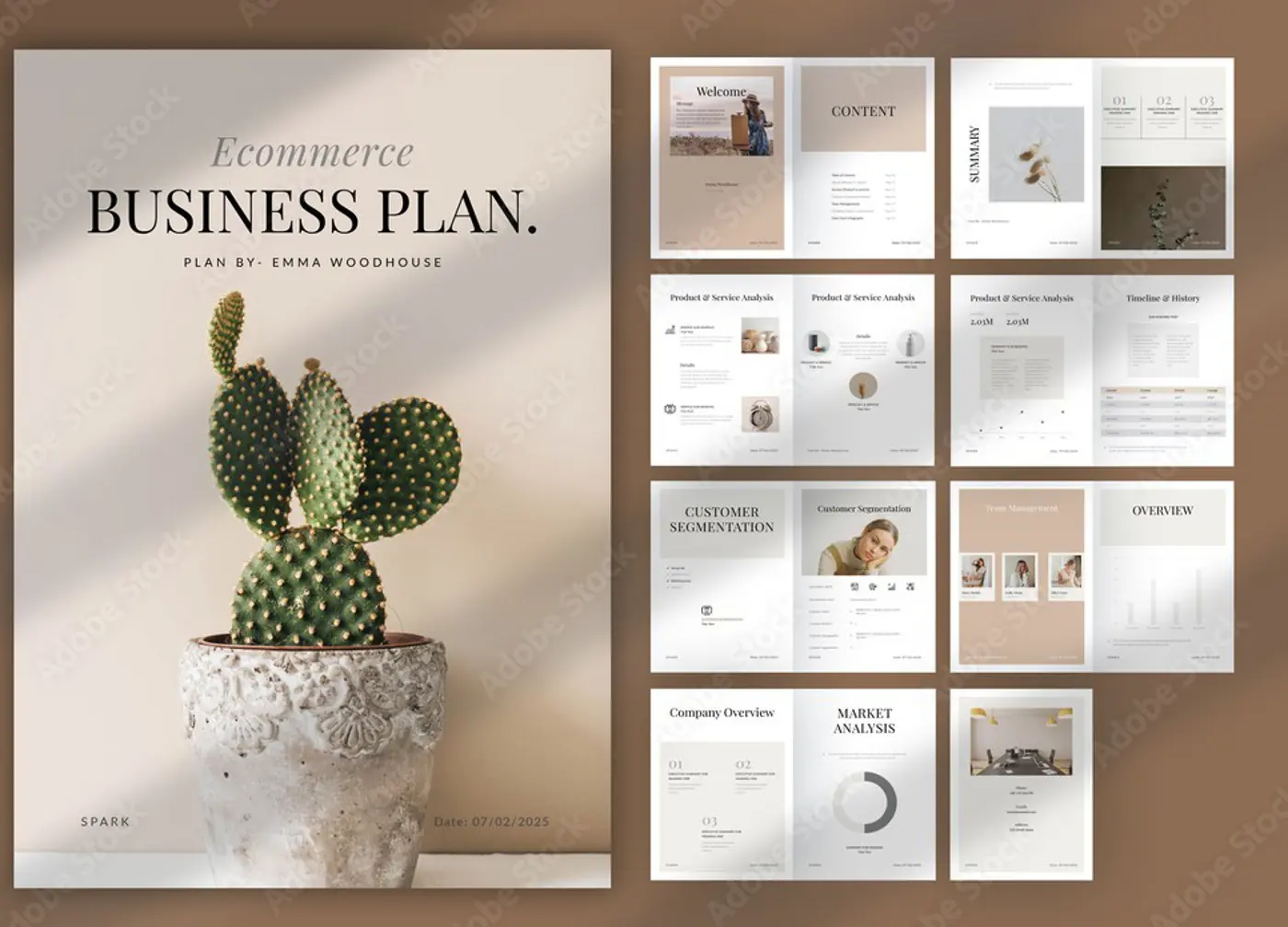 a brochure with a cactus in a pot