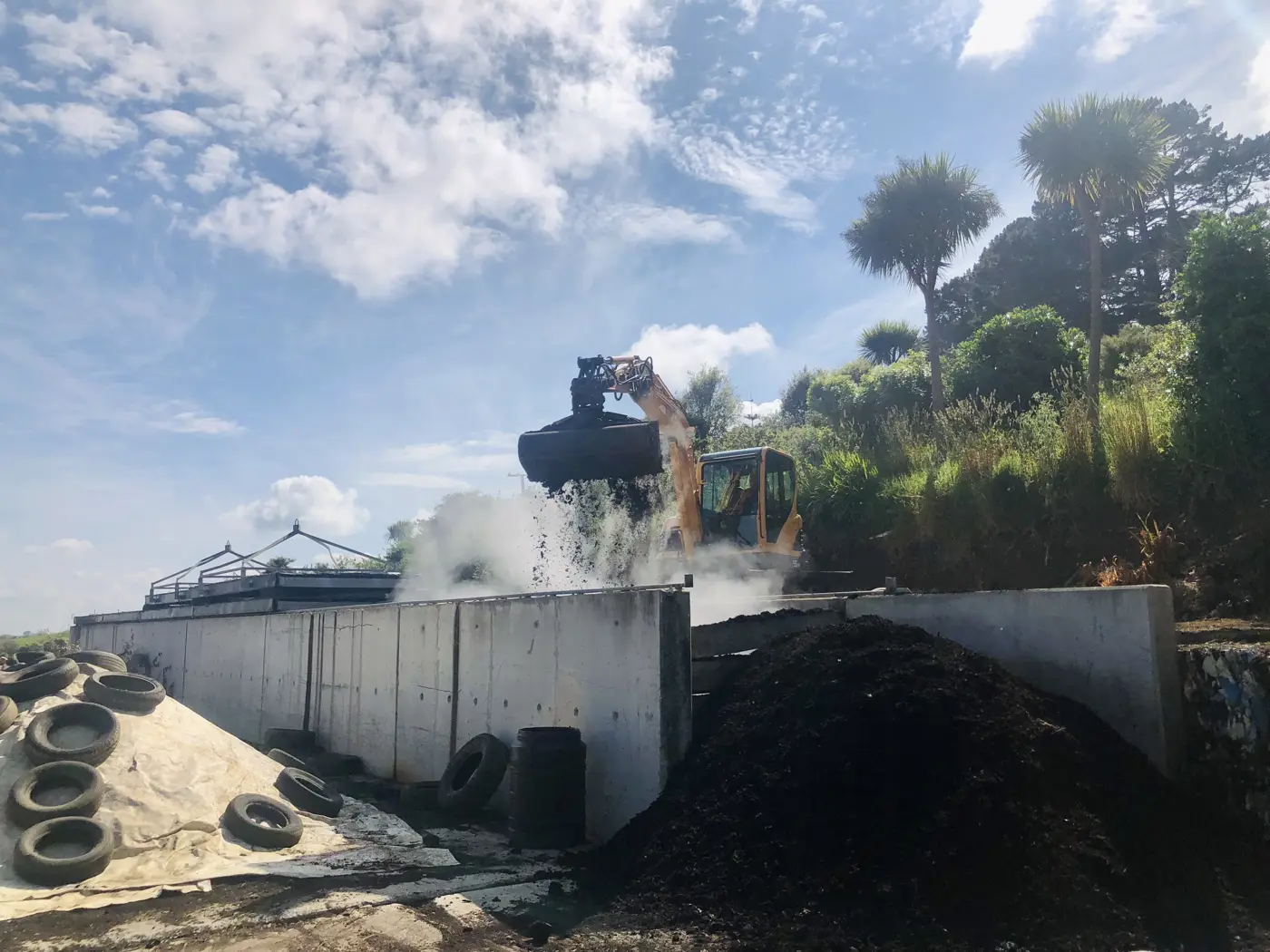 a construction site with a bulldozer