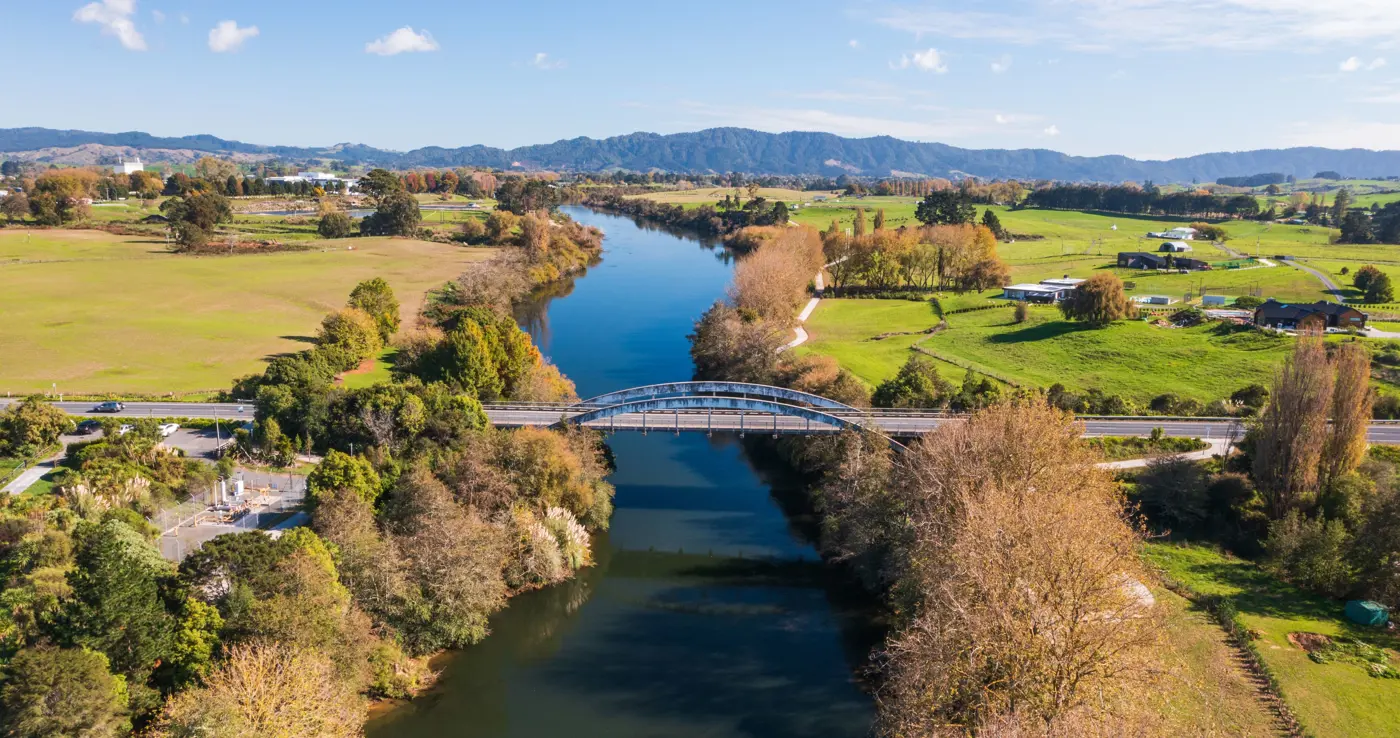 a bridge over a river