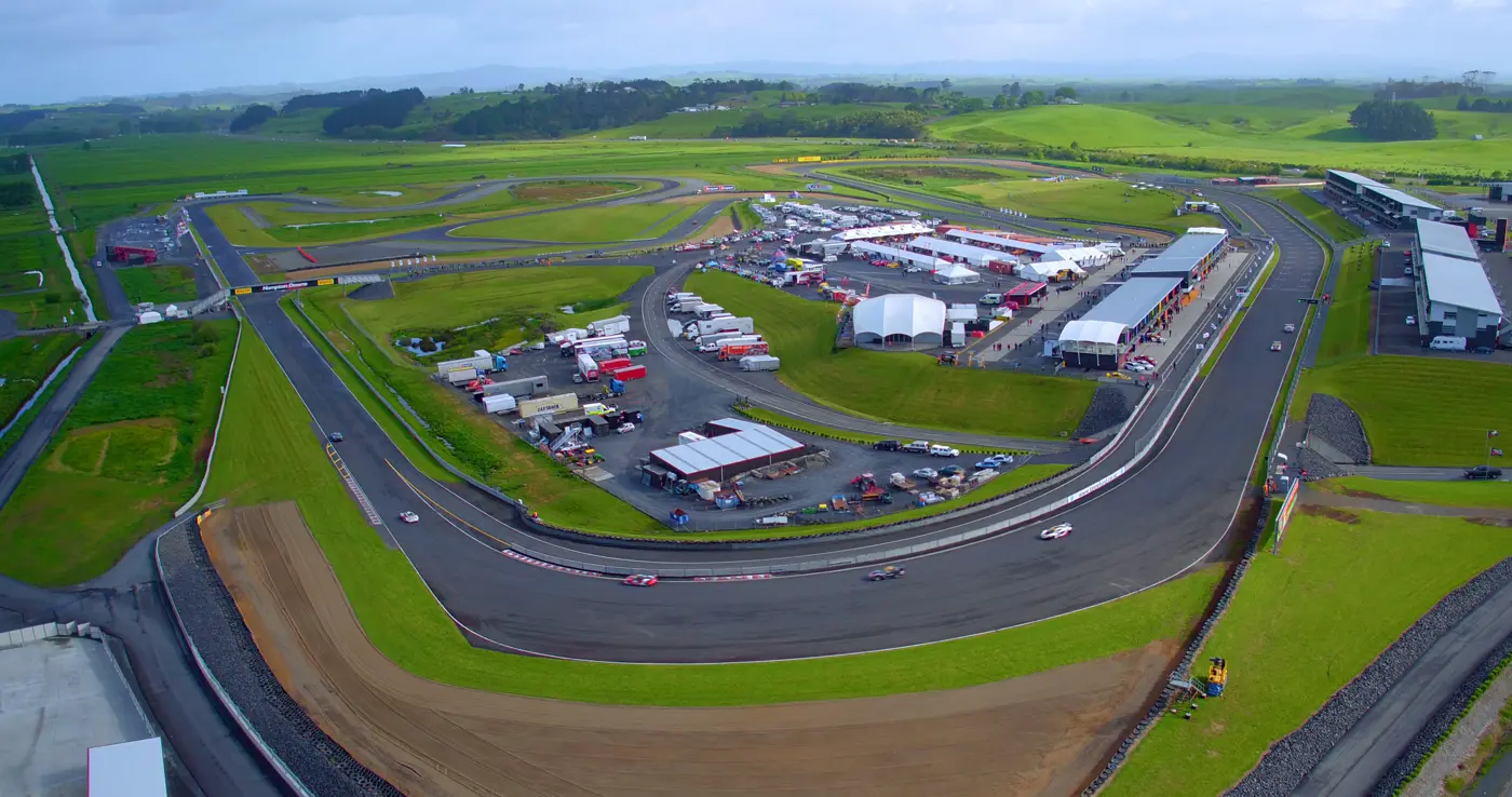 aerial view of a race track