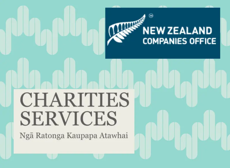 a blue and white logo