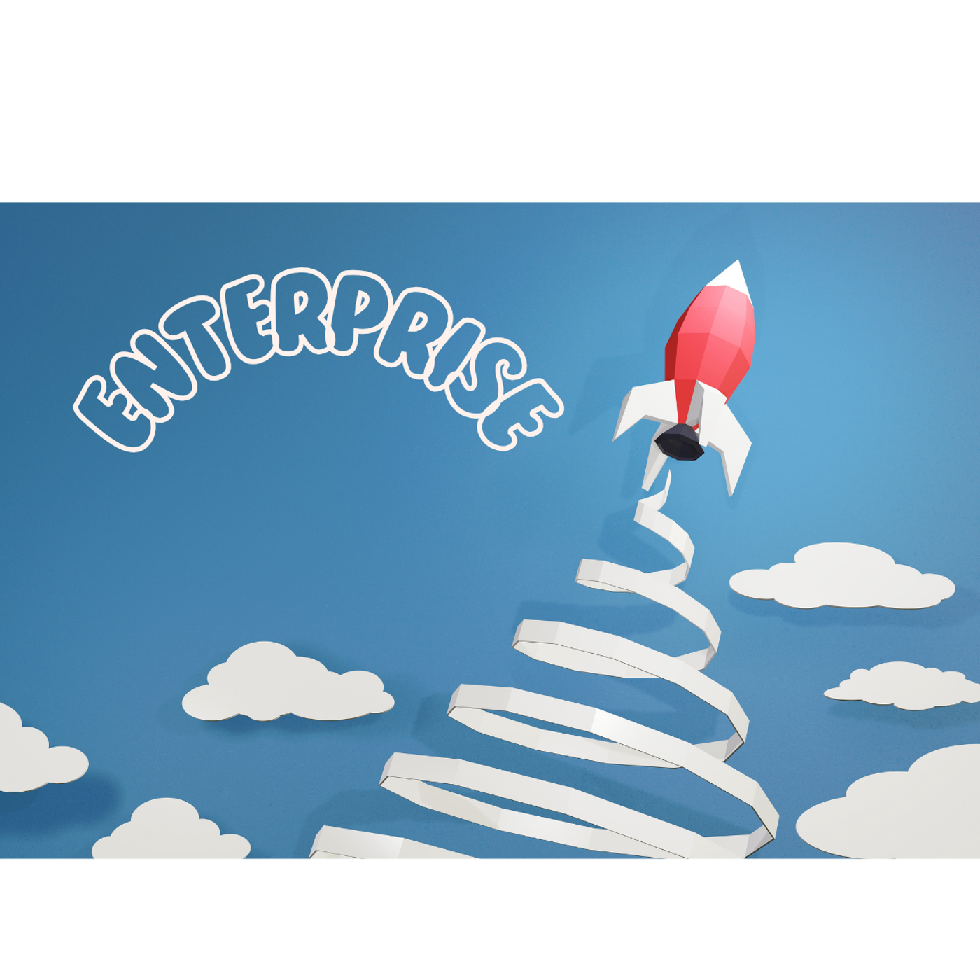 a rocket in the sky