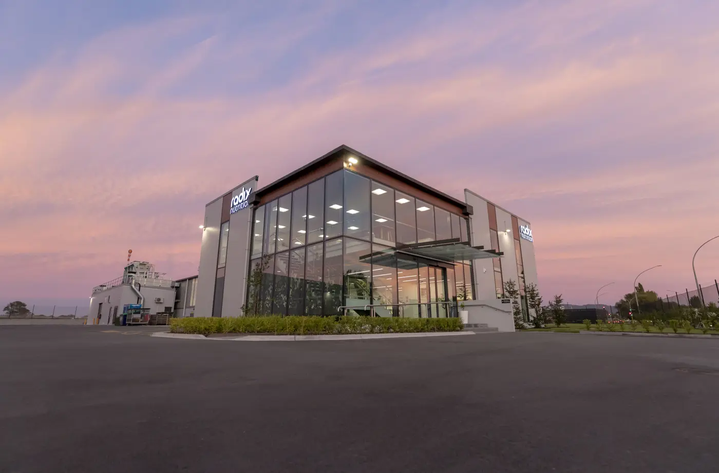 a building with glass windows