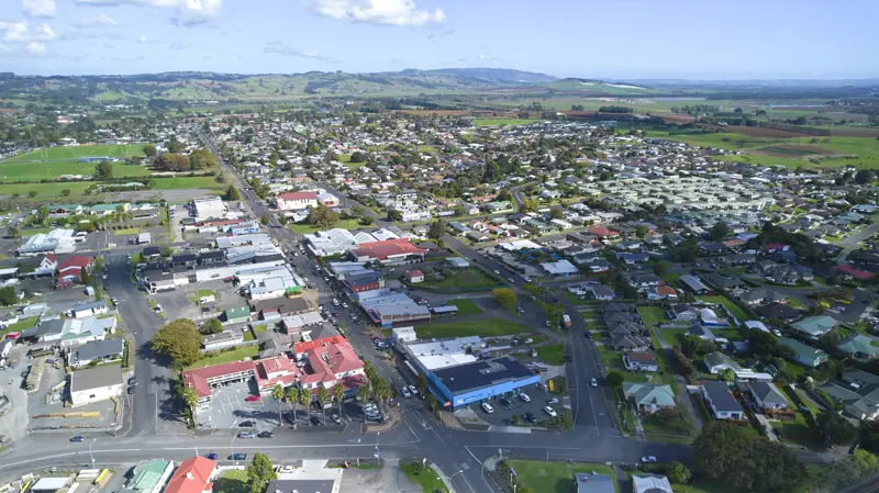 an aerial view of a city