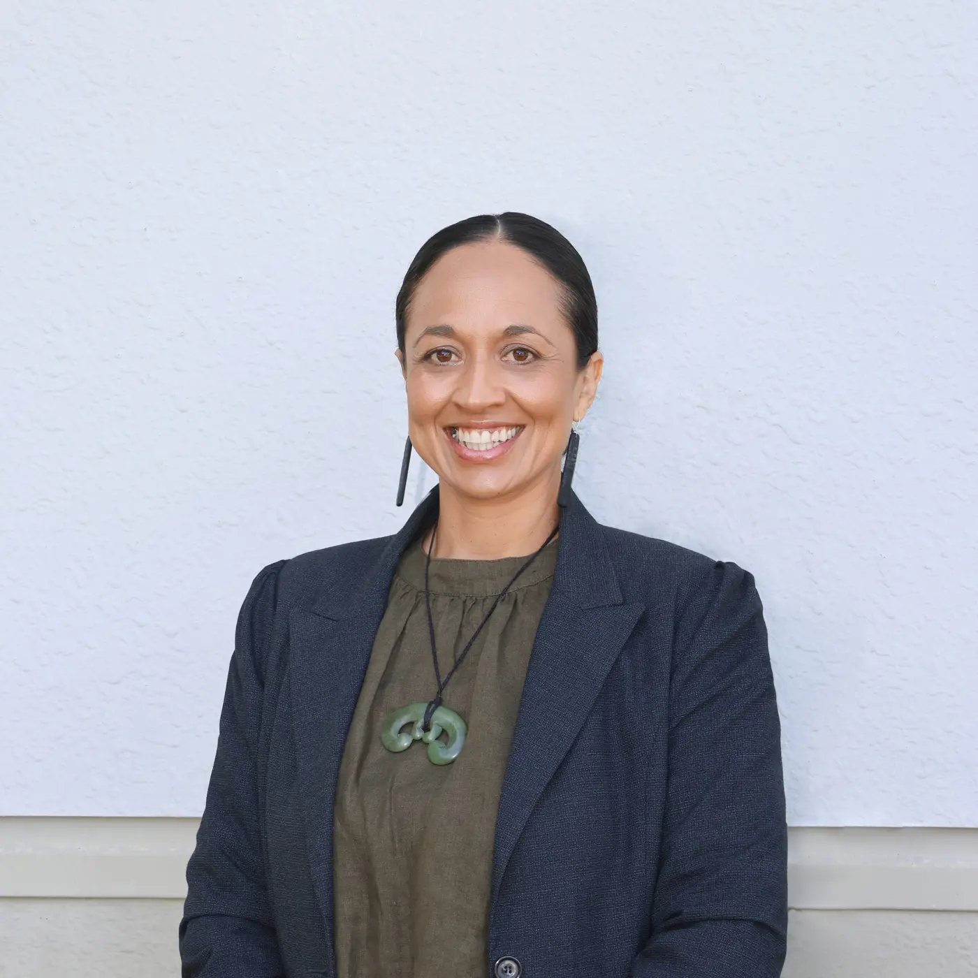 a woman smiling at camera