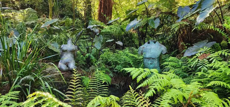 statues in a forest