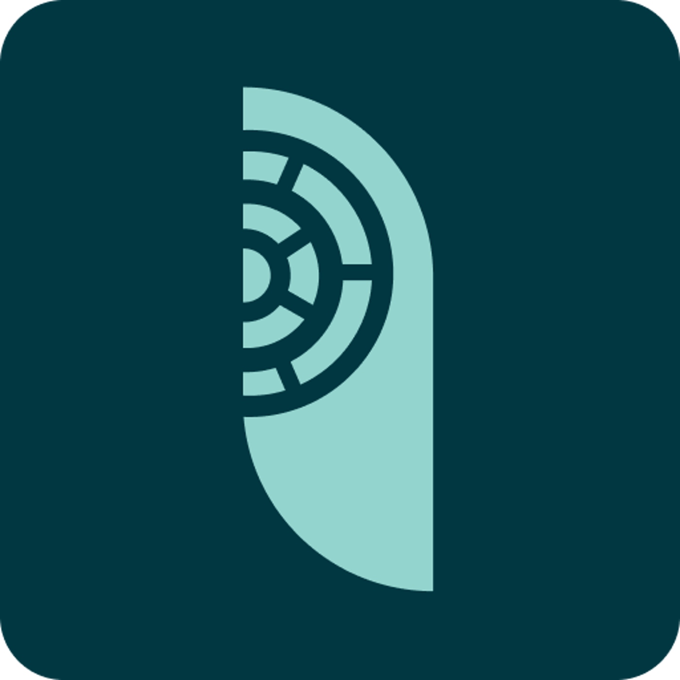a blue and black logo